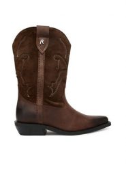 REPLAY Kowbojki GWN99.000.C0005L Brązowy. Brązowe botki damskie Replay, bez wzorów, ze skóry, bez obcasa, na słupku, bez zapięcia. Za 669.99 zł.