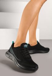Czarno-Miętowe Buty Sportowe Sneakersy Zdobione Efektem Ombre Banelissa. Czarne obuwie sportowe damskie Renee, z aplikacjami, bez zapięcia, na fitness i siłownię. Za 99.99 zł.