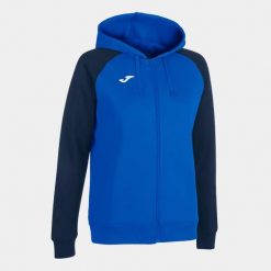 Bluza sportowa damska Joma Academy IV. Niebieskie bluzy damskie Joma, s, bez wzorów, sportowe, bez ramiączek, bez kaptura. Za 277.00 zł.