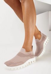 Różowe Buty Sportowe ze Skarpetkową Cholewką do Kostki Eirona. Czerwone obuwie sportowe damskie Born2be, bez wzorów, bez zapięcia. Za 59.99 zł.