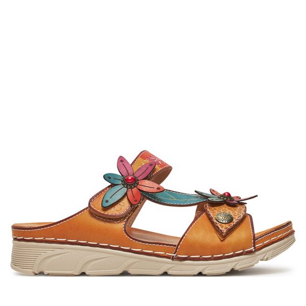 Klapki Laura Vita. Brązowe klapki damskie Laura Vita, bez wzorów, bez obcasa, bez zapięcia. Za 359.99 zł.