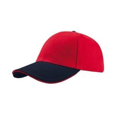 Liberty Sandwich Heavy Brush Cotton 6panelowa Czapka. Czerwone czapki damskie ATLANTIS, bez wzorów, z bawełny. Za 51.99 zł.