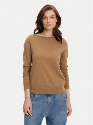 Tommy Hilfiger Sweter WW0WW40099 Brązowy Regular Fit. Brązowe swetry nierozpinane damskie Tommy Hilfiger, xs, bez wzorów, z syntetyku, bez kołnierzyka, bez ramiączek. Za 299.99 zł.