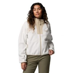 Bluza dresowa sportowa damska Sequoia Grove II FZ. Białe bluzy damskie Columbia, l, bez wzorów, z dresówki, sportowe, bez ramiączek, bez kaptura. Za 249.99 zł.