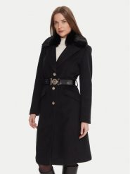 Guess Płaszcz przejściowy W5BL25 W2672 Czarny Regular Fit. Czarne płaszcze damskie Guess, xs, z aplikacjami, z syntetyku, bez kołnierzyka, bez kaptura. Za 749.99 zł.