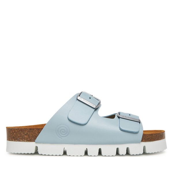 Klapki Dr. Brinkmann. Niebieskie klapki damskie Dr. Brinkmann, bez wzorów, bez obcasa, bez zapięcia. Za 199.99 zł.