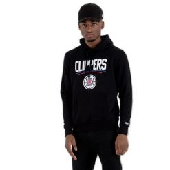 Bluza z kapturem Los Angeles Clippers NBA. Czarne bluzy męskie New Era, m, bez wzorów, z kapturem. W wyprzedaży za 262.65 zł.