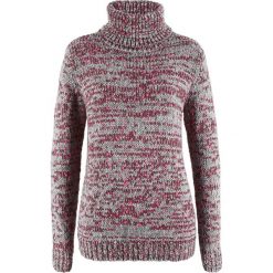 Sweter z golfem bonprix szary melanż. Szare swetry nierozpinane damskie bonprix, bez wzorów, z wełny, bez kołnierzyka, bez ramiączek. Za 79.99 zł.