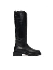 KARL LAGERFELD Kozaki KL47595 Czarny. Czarne kozaki damskie KARL LAGERFELD, bez wzorów, ze skóry, bez obcasa, na płaskiej podeszwie, bez zapięcia. Za 1,059.00 zł.