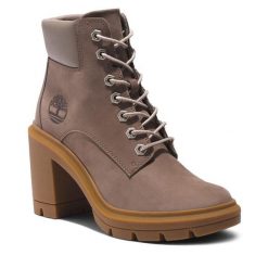 Botki Timberland. Brązowe botki damskie Timberland, bez wzorów, bez obcasa, na słupku, bez zapięcia. Za 619.99 zł.