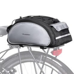 Torba rowerowa na bagażnik Wozinsky wodoodporna 13 L. Czarne torby podróżne damskie Wozinsky, bez wzorów, z materiału, do ręki, duże. Za 109.99 zł.