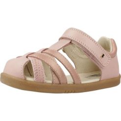 Sandały BOBUX 636701B Rose. Czerwone sandały damskie BOBUX, bez wzorów, ze skóry, bez obcasa, bez zapięcia. Za 269.99 zł.