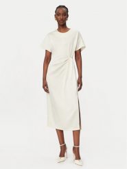 Rinascimento Sukienka koktajlowa CFC0127457003 Biały Regular Fit. Białe sukienki damskie Rinascimento, l, bez wzorów, z syntetyku, wizytowe, bez kołnierzyka, bez ramiączek. Za 449.99 zł.