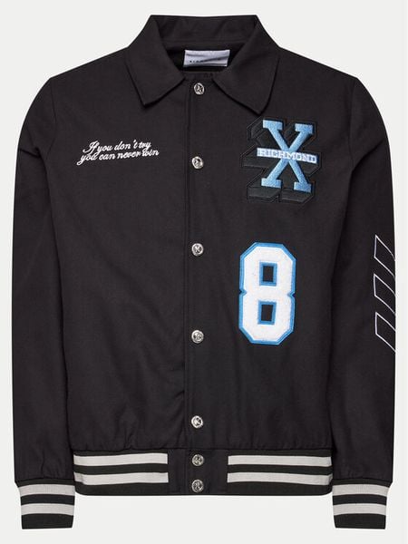 Richmond X Kurtka bomber Bentaz UMP24099GB Czarny Regular Fit. Czarne kurtki męskie Richmond X, m, bez wzorów, z syntetyku, bez kaptura. Za 479.99 zł.