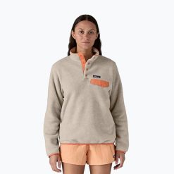 Bluza trekkingowa damska Patagonia LW Synch Snap-T P/O. Brązowe bluzy damskie Patagonia, bez wzorów, bez ramiączek, bez kaptura. Za 489.99 zł.