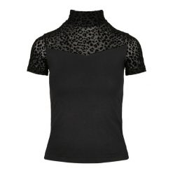 Koszulka damska Urban Classics flock lace turtleneck. Czarne koszulki sportowe damskie Urban Classics, bez wzorów, bez ramiączek, na golfa. Za 168.00 zł.