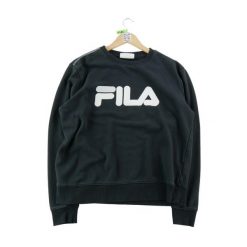 Second life - Sweter damski Y2K z okrągłym dekoltem Fila - Stan bardzo dobry. Czarne swetry nierozpinane damskie Fila, l, bez wzorów, z materiału, eleganckie, bez kołnierzyka, bez ramiączek. Za 85.16 zł.