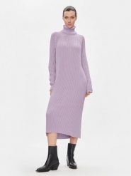 YAS Sukienka dzianinowa Mavi 26028660 Fioletowy Regular Fit. Fioletowe sukienki damskie YAS, s, bez wzorów, z bawełny, bez kołnierzyka, bez ramiączek. Za 179.99 zł.