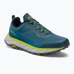 Buty trekkingowe męskie Jack Wolfskin Terrashelter Low. Niebieskie trekkingi męskie Jack Wolfskin, z materiału, bez zapięcia. Za 649.00 zł.