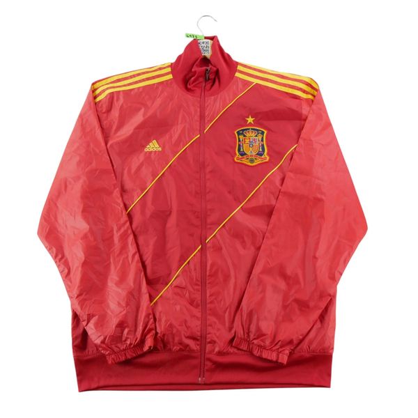 Second life - Kurtka dresowa męska - Stan bardzo dobry. Czerwone kurtki męskie Adidas, l, bez wzorów, z dresówki, sportowe, bez kaptura. Za 292.56 zł.
