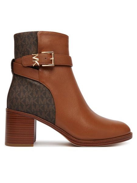 MICHAEL Michael Kors Botki 40T6RCME6L Brązowy. Brązowe botki damskie MICHAEL Michael Kors, bez wzorów, ze skóry, bez obcasa, na słupku, bez zapięcia. Za 1,109.00 zł.