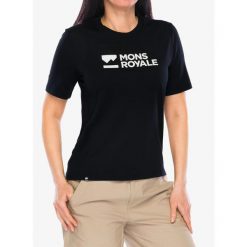 Koszulka damska Mons Royale Icon Merino Air-Con Relaxed Tee. Czarne koszulki sportowe damskie Mons Royale, bez wzorów, bez ramiączek. Za 276.99 zł.