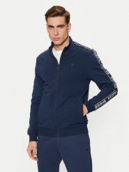Guess Bluza Z2YQ12 K6ZS1 Granatowy Regular Fit. Niebieskie bluzy męskie Guess, m, z aplikacjami, z bawełny, bez ramiączek, bez kaptura. Za 339.99 zł.