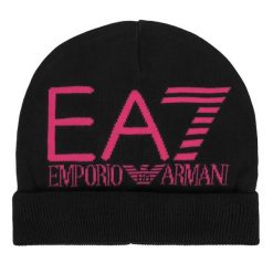 Czapka EA7 Emporio Armani. Czarne czapki damskie EA7 Emporio Armani, na zimę, bez wzorów. Za 149.99 zł.