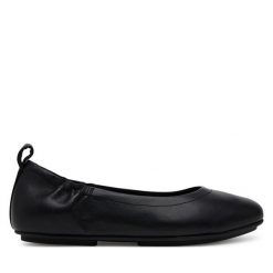 Baleriny FitFlop. Czarne balerinki damskie FitFlop, bez wzorów, bez obcasa, bez zapięcia. Za 309.99 zł.