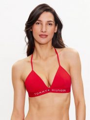 Tommy Hilfiger Góra od bikini UW0UW04109 Czerwony. Czerwone bikini Tommy Hilfiger, bez wzorów, z syntetyku. Za 119.99 zł.