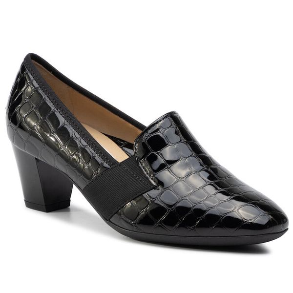 Półbuty Ara. Czarne półbuty damskie Ara, bez wzorów, bez obcasa, na obcasie, bez zapięcia. Za 279.99 zł.