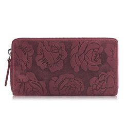 Portfel damski skórzany różowy w kwiaty RFID Paolo Peruzzi T-115-HCH. Czerwone portfele damskie Paolo Peruzzi, ze skóry. Za 59.99 zł.