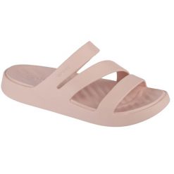 Klapki damskie Crocs 2095876UR. Czerwone klapki damskie Crocs, bez wzorów, z materiału, sportowe, bez obcasa, bez zapięcia. Za 239.99 zł.