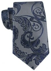 Popielaty Krawat z Dużym Wzorem Kwiatowym - Alties. Szare krawaty i muchy Alties, bez wzorów, z tkaniny, eleganckie. Za 55.00 zł.
