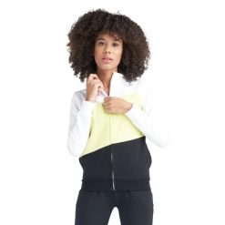 Bluza z zamek błyskawiczny na co dzień na siłownię. Żółte bluzy damskie LEONE 1947 APPAREL, xs, bez wzorów, z bawełny, sportowe, bez ramiączek, bez kaptura. W wyprzedaży za 218.92 zł.