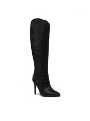 Marciano Guess Kozaki 3BGZ49 7002A Czarny. Czarne kozaki damskie Marciano Guess, z aplikacjami, ze skóry, bez obcasa, na szpilce, bez zapięcia. Za 1,899.00 zł.