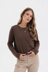 BLUZKA PENNY CZEKOLADOWA M - Flawless. Brązowe bluzki damskie Flawless, m, bez wzorów, z bawełny, klasyczne, bez kołnierzyka, bez ramiączek. Za 170.00 zł.