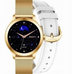 Smartwatch Gravity Smartwatch Biało-Złoty 2 Paski GT25-2 PRO. Białe zegarki smartwatch Gravity, bez wzorów. Za 177.86 zł.