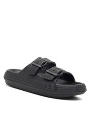 MEXX Klapki MXC007101W Czarny. Czarne klapki damskie Mexx, bez wzorów, z syntetyku, bez obcasa, bez zapięcia. Za 69.99 zł.