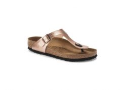 Klapki Birkenstock Gizeh, Birko Flor Damskie. Klapki damskie Birkenstock, na lato, bez wzorów, z materiału, bez obcasa, bez zapięcia. Za 390.75 zł.