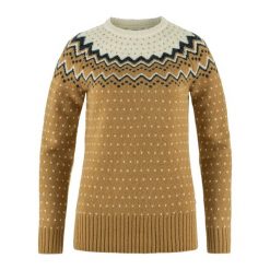 Sweter damski Fjällräven Övik Knit Sweater. Brązowe swetry nierozpinane damskie Fjällräven, bez wzorów, sportowe, bez kołnierzyka, bez ramiączek. Za 789.99 zł.