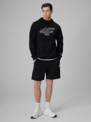 4F Spodenki dresowe męskie - czarne S. Czarne szorty męskie 4F, bez wzorów, z dresówki. Za 149.99 zł.