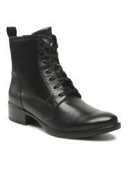 Lasocki Trzewiki WB-ELARA-AW22-21 Czarny. Czarne botki damskie Lasocki, bez wzorów, ze skóry, bez obcasa, na płaskiej podeszwie, bez zapięcia. Za 269.99 zł.