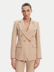 Maryley Marynarka 25EB139/43PG Beżowy Regular Fit. Brązowe marynarki i żakiety damskie Maryley, bez wzorów, z syntetyku, bez kołnierzyka, bez ramiączek. Za 259.99 zł.