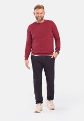 Spodnie chino Regular Fit, R-ASTEN. Czerwone eleganckie spodnie męskie Volcano, bez wzorów, z bawełny. Za 169.99 zł.