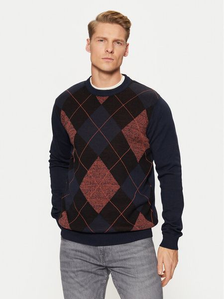 INDICODE Sweter Bagge 35-784 Granatowy Regular Fit. Niebieskie swetry męskie INDICODE, m, bez wzorów, z bawełny, bez kołnierzyka, bez ramiączek. Za 99.99 zł.