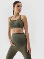 4F Biustonosz ciążowy treningowy ułatwiający karmienie damski - khaki S. Brązowe bielizna sportowa damska 4F, l, bez wzorów, z dzianiny. W wyprzedaży za 69.99 zł.