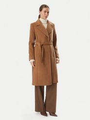 LAUREN RALPH LAUREN Płaszcz wełniany 297962169007 Brązowy jasny Regular Fit. Brązowe płaszcze damskie Lauren Ralph Lauren, na zimę, bez wzorów, z syntetyku, bez kołnierzyka, bez kaptura. Za 2,199.00 zł.