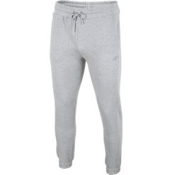 Spodnie dresowe męskie SPMD001 - chłodny jasny szary melanż. Szare spodnie sportowe męskie 4F, m, bez wzorów, z dresówki, climacool (adidas). W wyprzedaży za 79.99 zł.