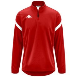 Bluza dresowa 1/2 zip Kappa Dolvole. Białe bluzy męskie Kappa, bez wzorów, z dresówki, sportowe, bez ramiączek, bez kaptura. Za 207.50 zł.
